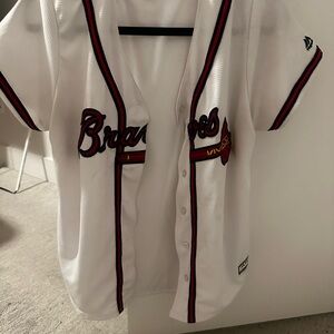 Majestic White Jersey with Red and Black Trim